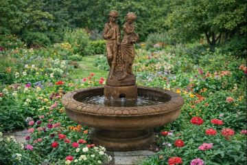 Large Round 1st Love Concrete Water Fountain
